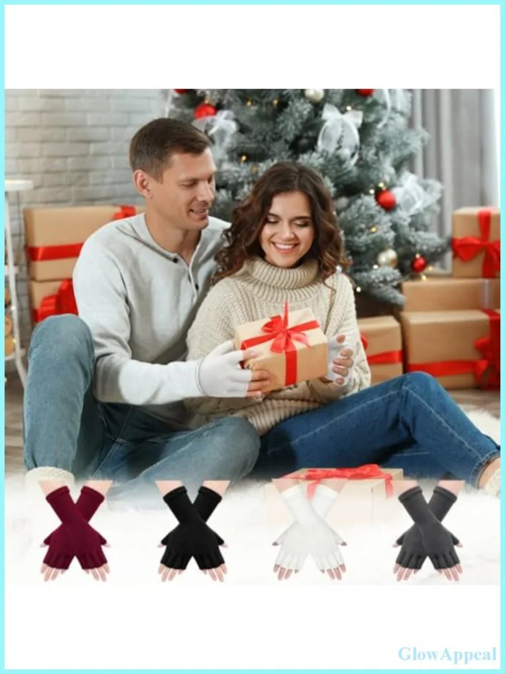 Fingerless Gloves for Women Winter Knit Half Finger Acrylic Gloves Long Cuff